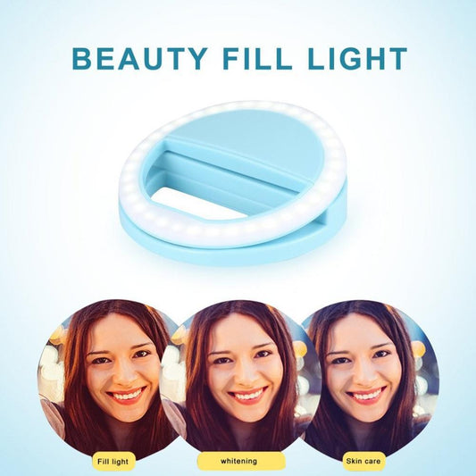 2021 New Universal Mobile Phone Accessories LED Three Gear Ring Fill Light Selfie Live USB Rechargeable alfamoba